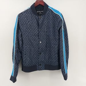 MICHAEL KORS MENS Logo Tape Baseball Jacket Size Medium
